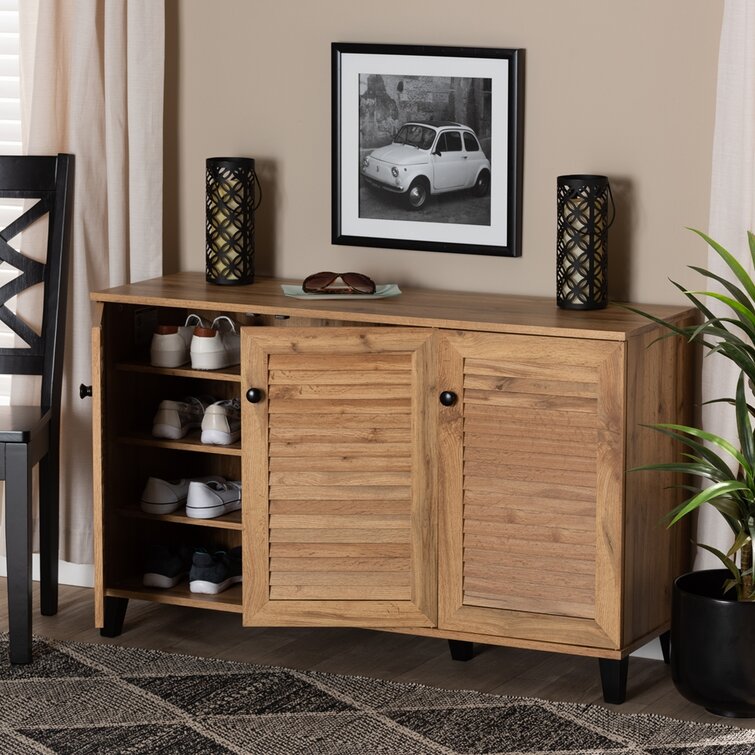 Oak shoe storage cabinet hot sale